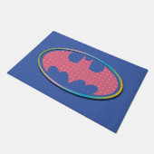 Batman | Rosa Polka-Dot-Logo Fußmatte (Schrägansicht)