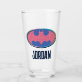 Batman | Rosa Polka-Dot-Logo Glas (Vorderseite)