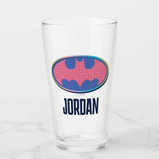Batman | Rosa Polka-Dot-Logo Glas (Vorderseite)