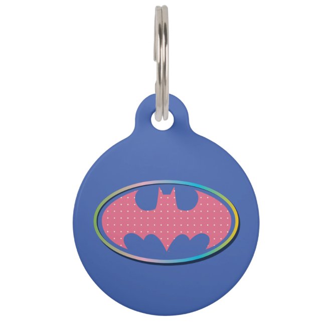 Batman | Rosa Polka-Dot-Logo Haustiermarke (Vorderseite)