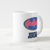 Batman | Rosa Polka-Dot-Logo Jumbo-Tasse (Vorderseite Rechts)