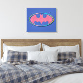 Batman | Rosa Polka-Dot-Logo Leinwanddruck (Insitu (Schlafzimmer))