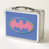 Batman | Rosa Polka-Dot-Logo Metall Brotdose (Rückseite)