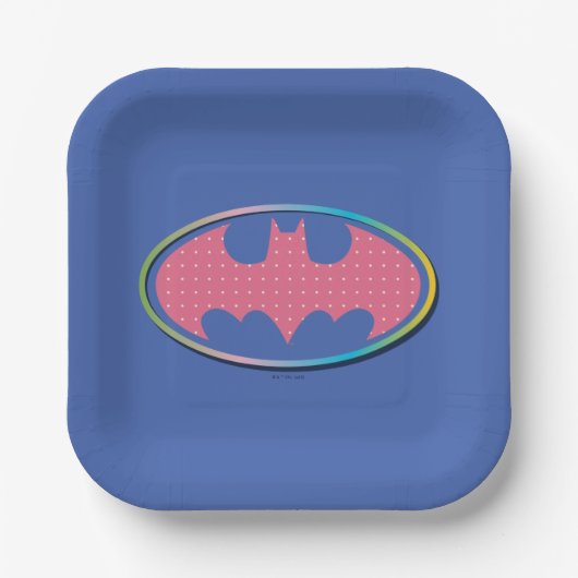 Batman | Rosa Polka-Dot-Logo Pappteller (Vorderseite)