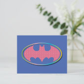 Batman | Rosa Polka-Dot-Logo Postkarte (Stehend Vorderseite)