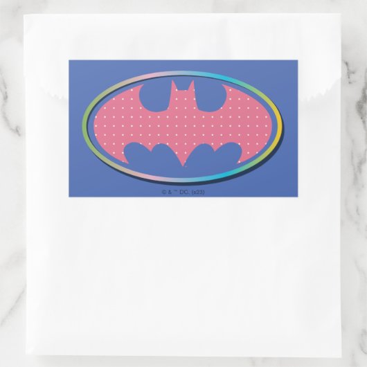 Batman | Rosa Polka-Dot-Logo Rechteckiger Aufkleber (Tasche)