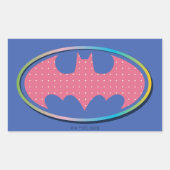 Batman | Rosa Polka-Dot-Logo Rechteckiger Aufkleber (Vorderseite)