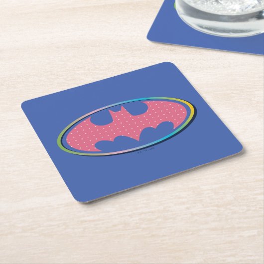 Batman | Rosa Polka-Dot-Logo Rechteckiger Pappuntersetzer (angewinkelt)