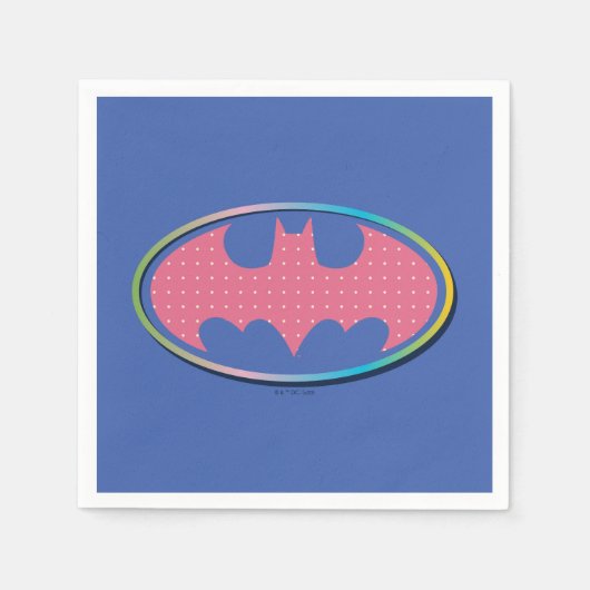 Batman | Rosa Polka-Dot-Logo Serviette (Vorderseite)