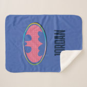 Batman | Rosa Polka-Dot-Logo Sherpadecke (Vorderseite (Horizontal))