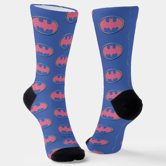 Batman | Rosa Polka-Dot-Logo Socken (Gewinkelt)