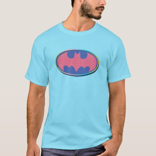 Batman | Rosa Polka-Dot-Logo T-Shirt (Vorderseite)