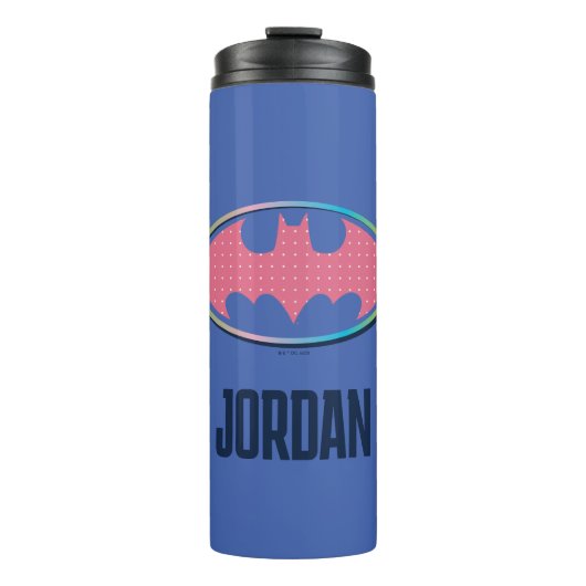 Batman | Rosa Polka-Dot-Logo Thermosbecher (Vorderseite)