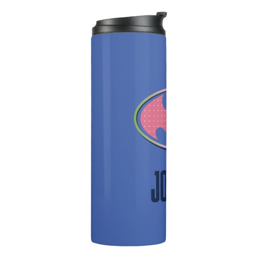 Batman | Rosa Polka-Dot-Logo Thermosbecher (Nach links gedreht)