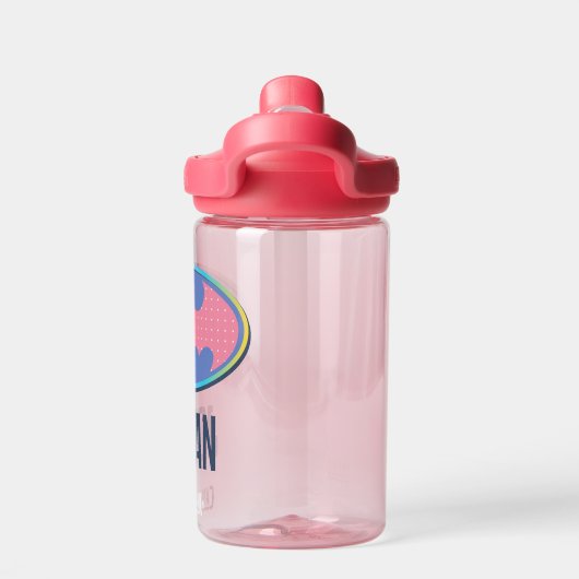 Batman | Rosa Polka-Dot-Logo Trinkflasche (Rückseite)