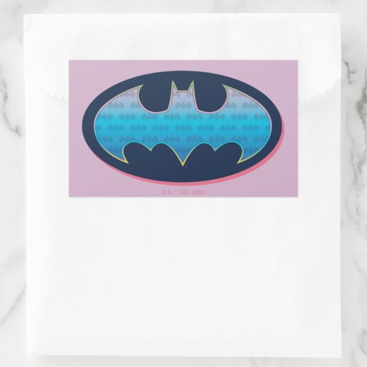 Batman | Rosa und Blau Rechteckiger Aufkleber (Tasche)