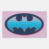 Batman | Rosa und Blau Rechteckiger Aufkleber (Vorderseite)