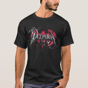 Batman   Rote und schwarze Logos T-Shirt
