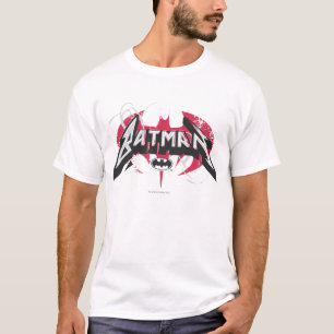 Batman   Rote und schwarze Logos T-Shirt