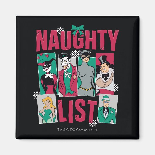 Batman | Santa Naughty List of Villains Magnet (Vorne)