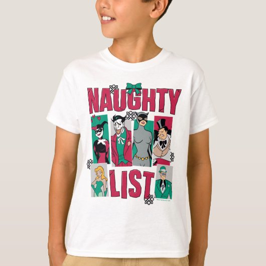 Batman | Santa Naughty List of Villains T-Shirt (Vorderseite)