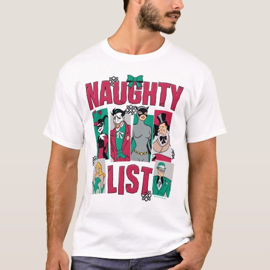 Batman | Santa Naughty List of Villains T-Shirt (Vorderseite)