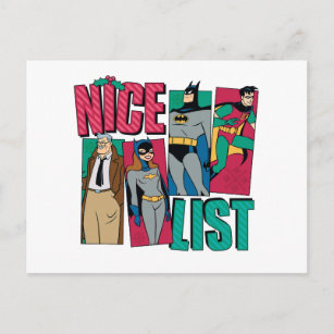 Batman   Santa Nice Liste der Helden Feiertagspostkarte