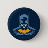Batman schmetterte Büste mit Gold-Logo Button (Vorderseite)