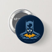 Batman schmetterte Büste mit Gold-Logo Button (Vorne & Hinten)