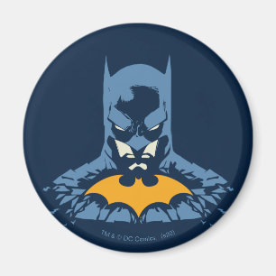 Batman schmetterte Büste mit Gold-Logo Magnet