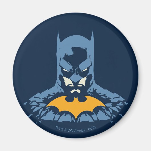 Batman schmetterte Büste mit Gold-Logo Magnet (Vorne)
