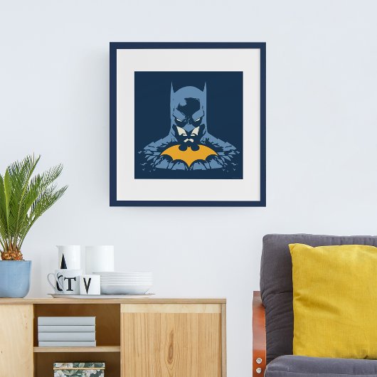 Batman schmetterte Büste mit Gold-Logo Poster