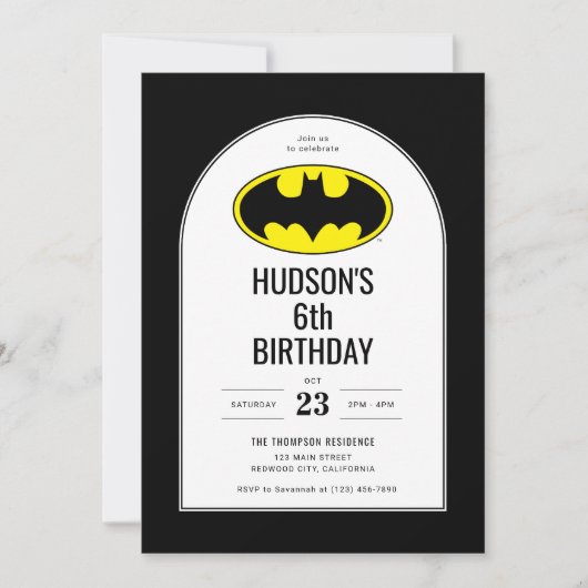 Batman Shield Kindergeburtstag Einladung (Vorderseite)