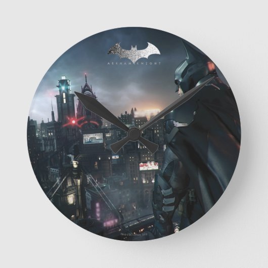 Batman sieht Stadt Runde Wanduhr (Vorderseite)
