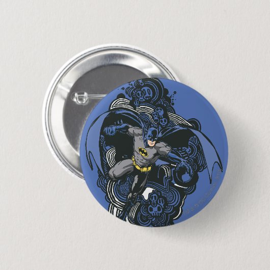 Batman Skulls/Tinte Doodle 2 Button (Vorne & Hinten)