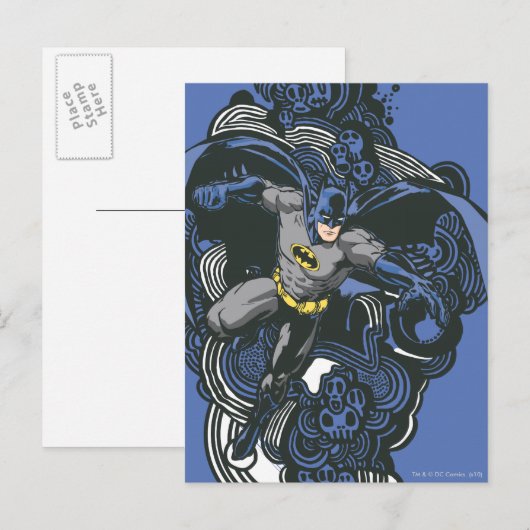 Batman Skulls/Tinte Doodle 2 Postkarte (Vorne/Hinten)