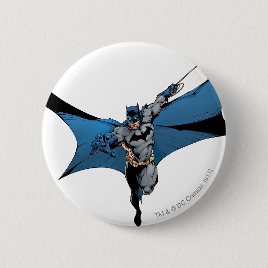 Batman springt mit Seil Button (Vorderseite)