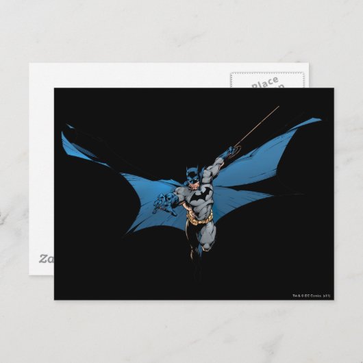 Batman springt mit Seil Postkarte (Vorne/Hinten)