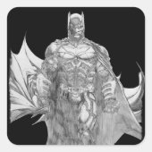 Batman Standing Drawing Quadratischer Aufkleber (Vorderseite)