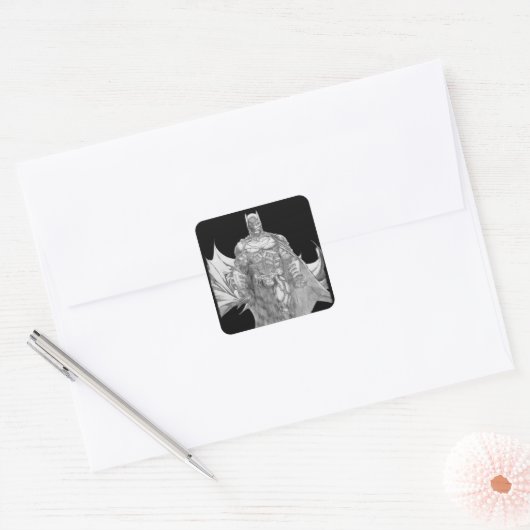 Batman Standing Drawing Quadratischer Aufkleber (Umschlag)