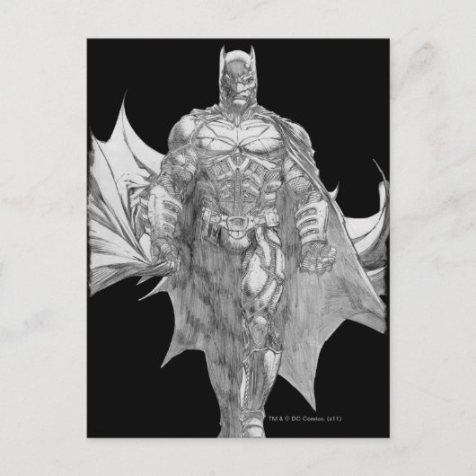 Batman Stehend Zeichnend Postkarte (Vorderseite)