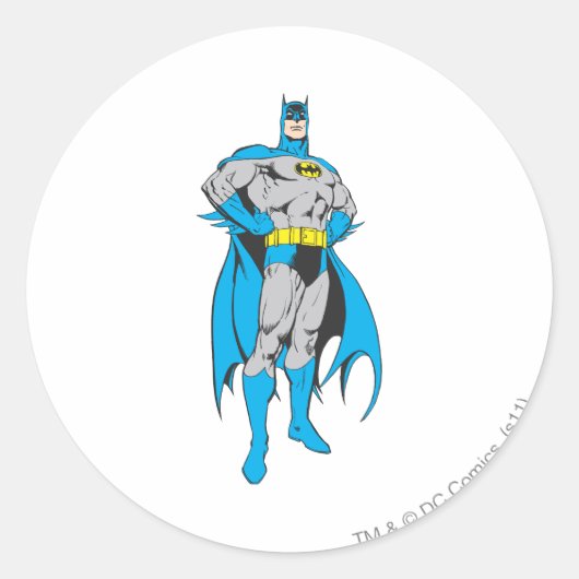 Batman steht aufrecht runder aufkleber (Vorderseite)
