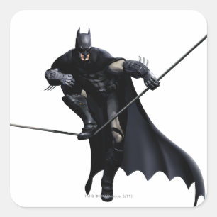 Batman Stepping On Line Quadratischer Aufkleber