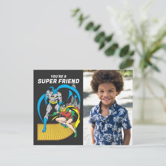 Batman Super Friend | Valentinstag Postkarte (Stehend Vorderseite)