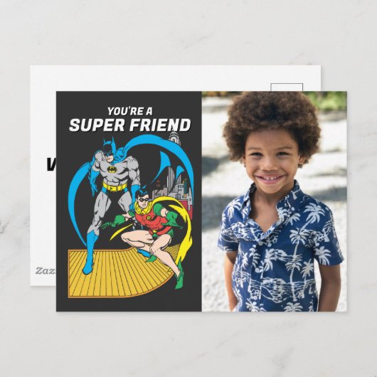 Batman Super Friend | Valentinstag Postkarte (Vorne/Hinten)
