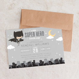 Batman Super Hero Baby Shower Einladung