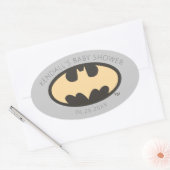Batman Super Hero Baby Shower Ovaler Aufkleber (Umschlag)