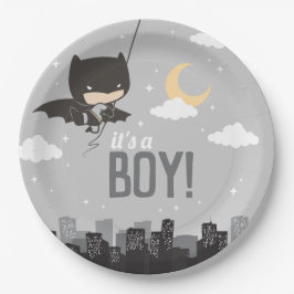 Batman Super Hero Baby Shower Pappteller