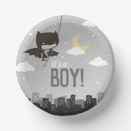 Batman Super Hero Baby Shower Pappteller (Vorderseite)