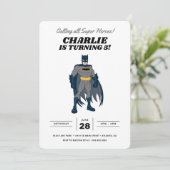 Batman Super Hero Birthday Einladung (Stehend Vorderseite)